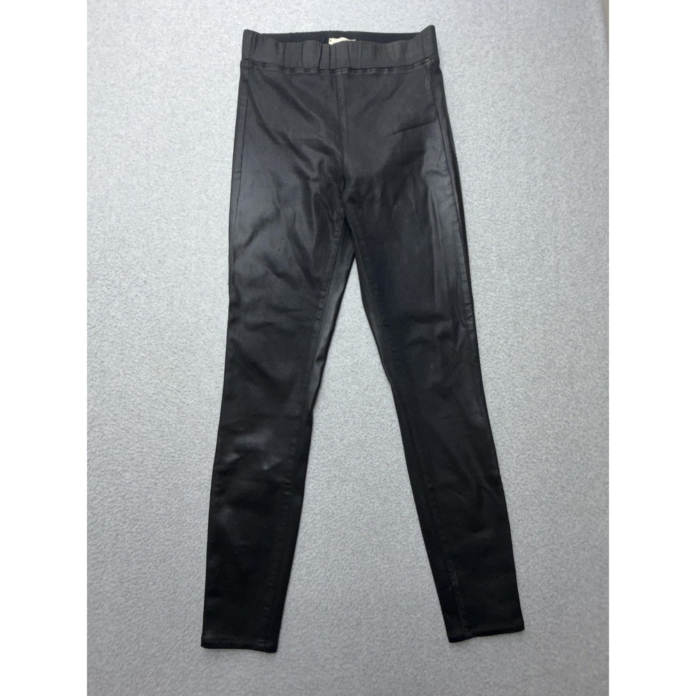 L'AGENCE Leggings Womens M Black Coated High Rise Pull On Jean Jegging Stretch